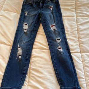 Kan Can skinny plaid jean 3/26